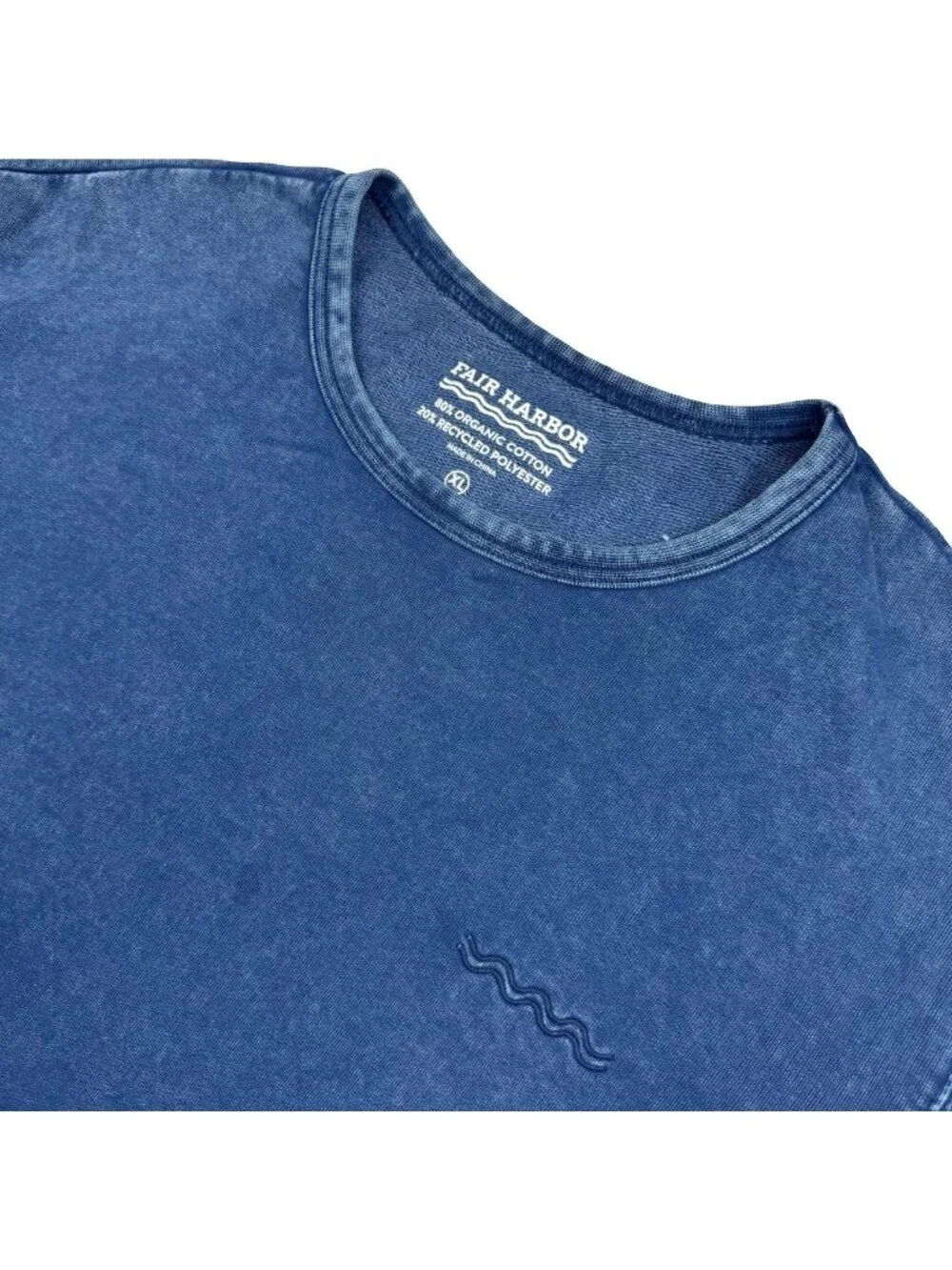 Fair Harbor Men's Organic Cotton Crewneck L/S Sweatshirt Blue • XL
